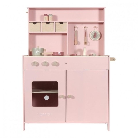 Ξύλινη παιδική κουζίνα ροζ Little Dutch LD4486