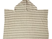 Natural - Hooded Baby Towel - Stripes Khaki